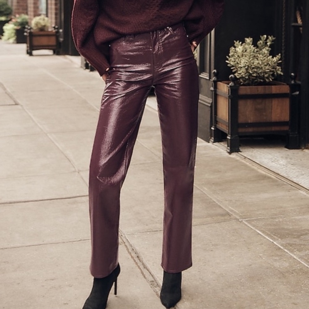 Express Super High Rise Faux Leather Pant